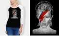 LA Pop Art Women's David Bowie Aladdin Sane Word Art Raglan